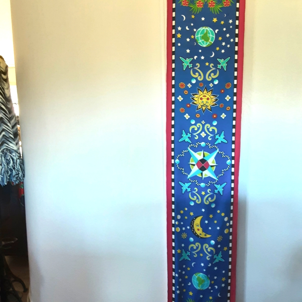 DESIGNER SIGNED SKINNY SILK SCARF